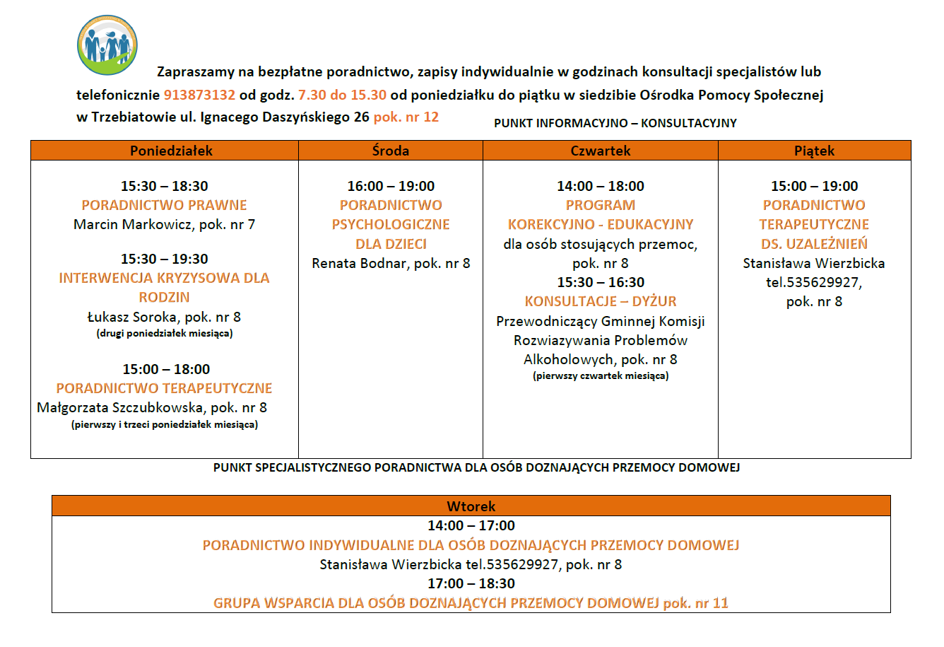 Harmonogram usług