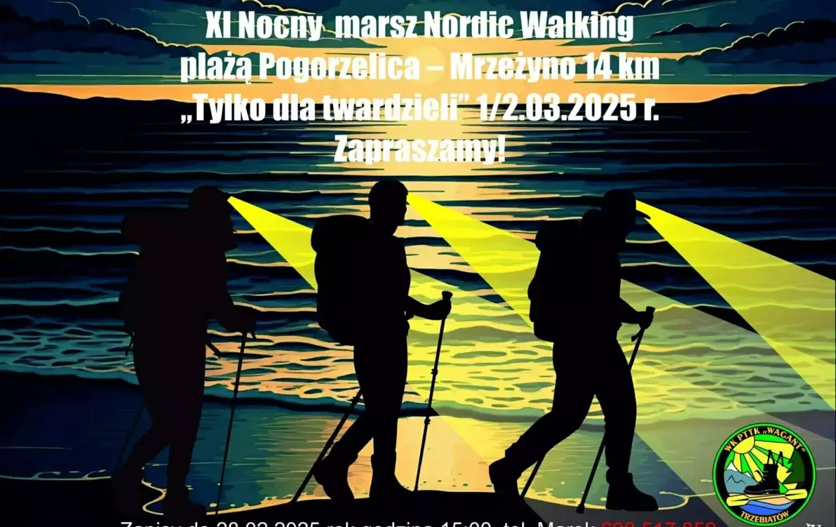 Zdjęcie do XI Nocny Noworoczny marsz TWARDZIELI Nordic walking plażą Pogorzelica &ndash; Mrzeżyno