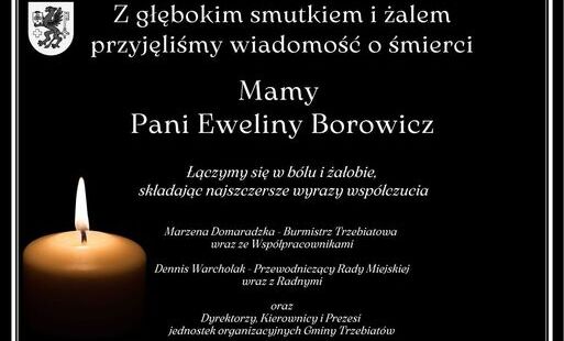 Kondolencje dla Pani Eweliny Borowicz