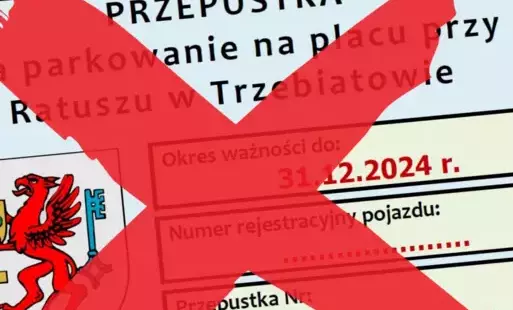 Przekreślona przepustka na parkowanie