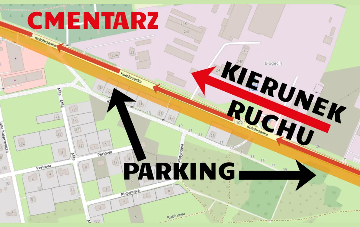 Zdjęcie do Zmiana organizacji ruchu przy cmentarzu komunalnym w Trzebiatowie