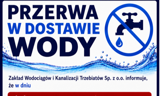 KOMUNIKAT – PRZERWA W DOSTAWIE WODY - SADLENKO