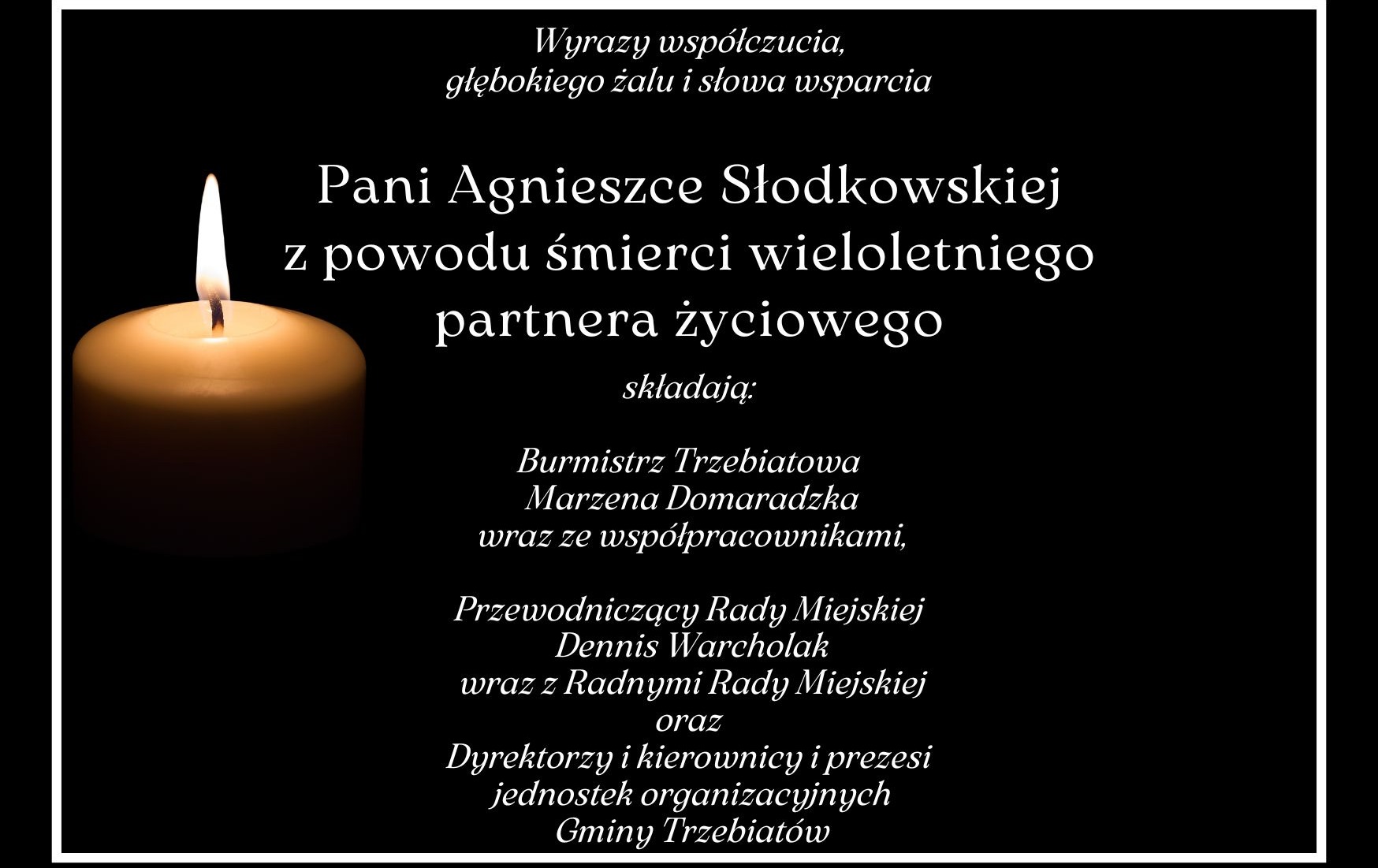 Zdjęcie do Wyrazy głębokiego wsp&oacute;łczucia