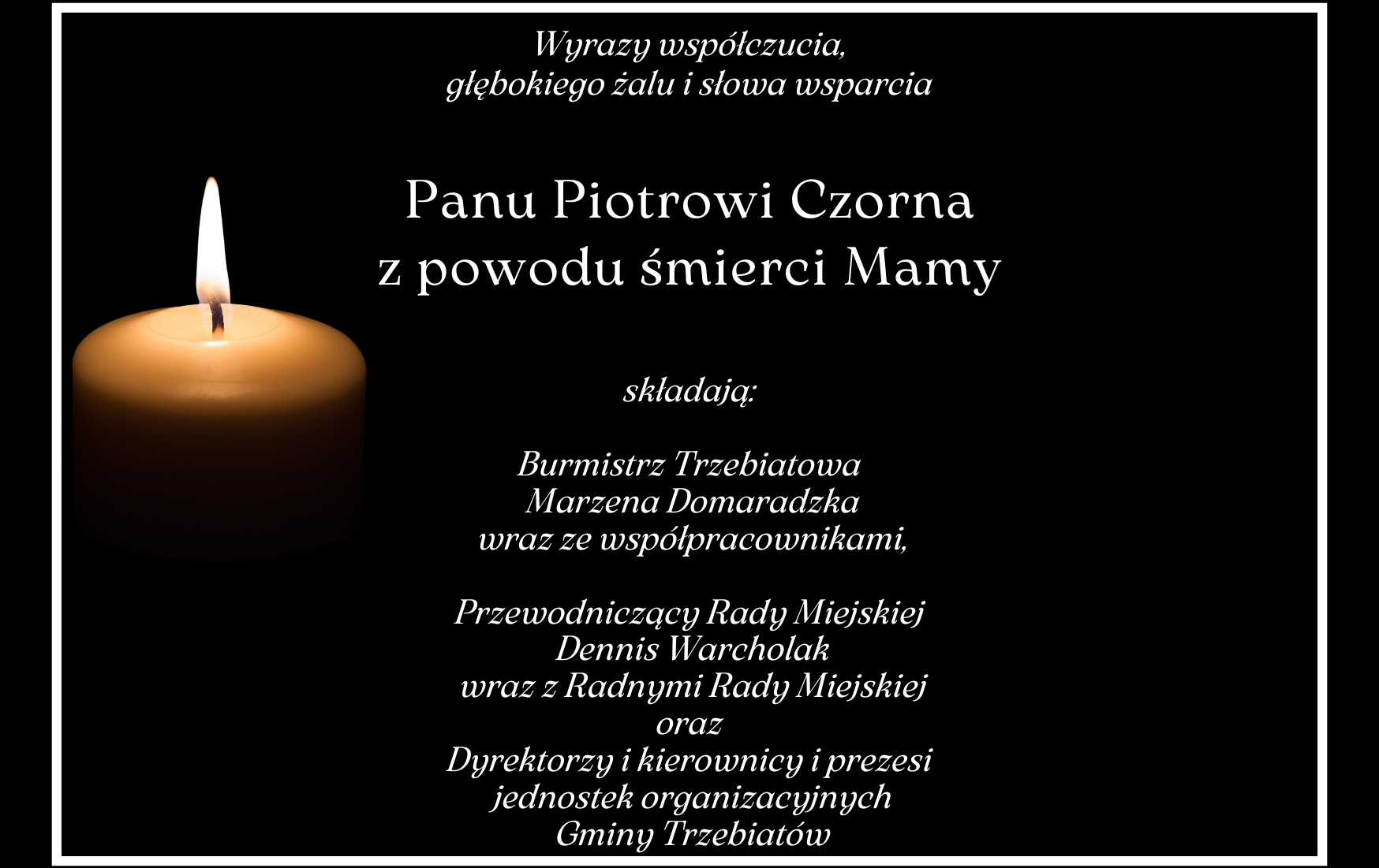 Zdjęcie do Wyrazy głębokiego wsp&oacute;łczucia