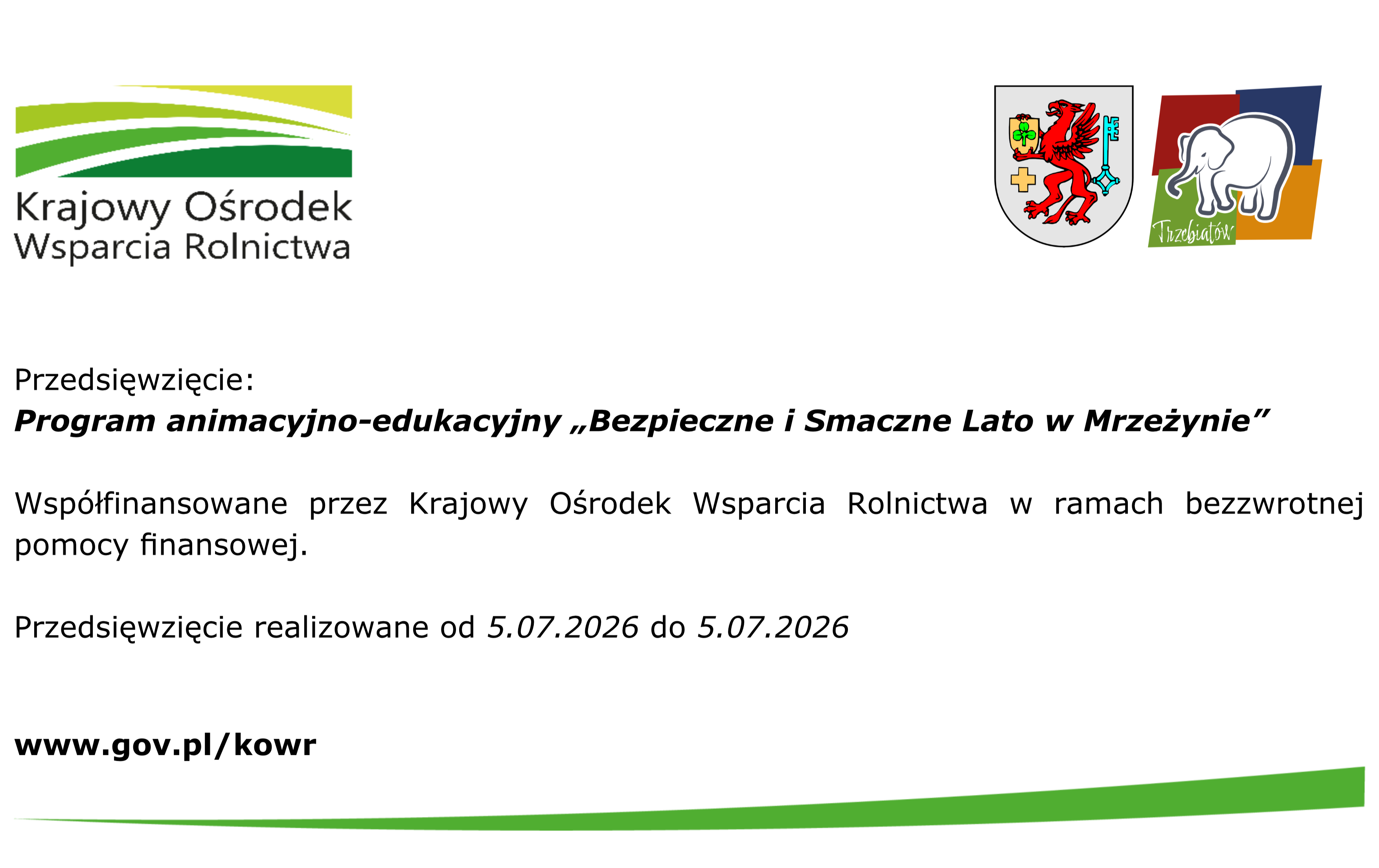 Zdjęcie do Program animacyjno-edukacyjny &bdquo;Bezpieczne i Smaczne Lato w Mrzeżynie&rdquo;