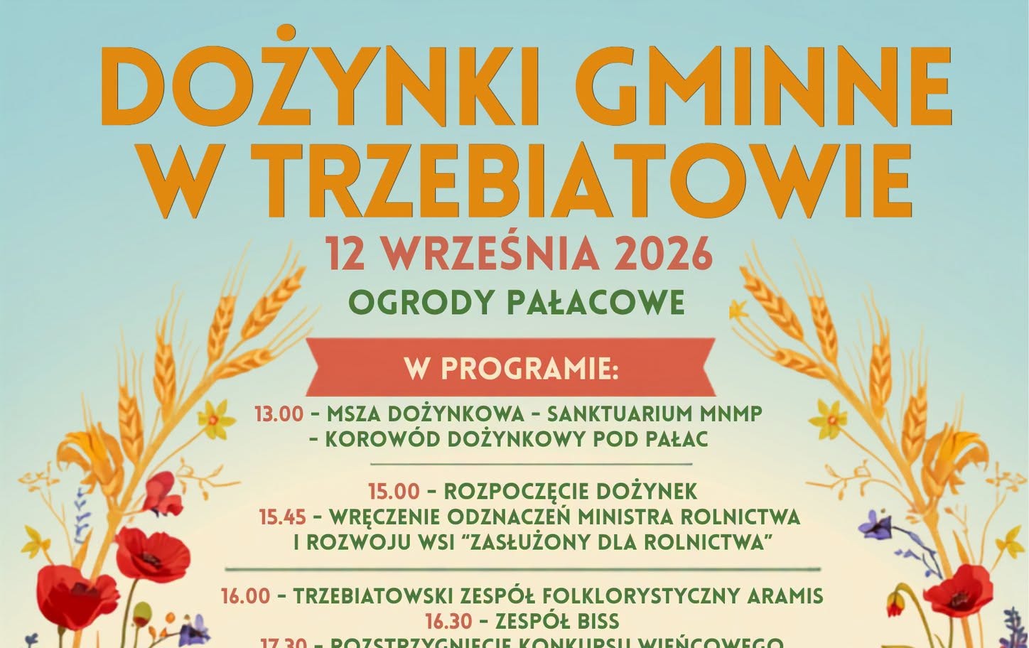 Zdjęcie do DOŻYNKI GMINNE W TRZEBIATOWIE - JUŻ W SOBOTĘ 12 WRZEŚNIA!